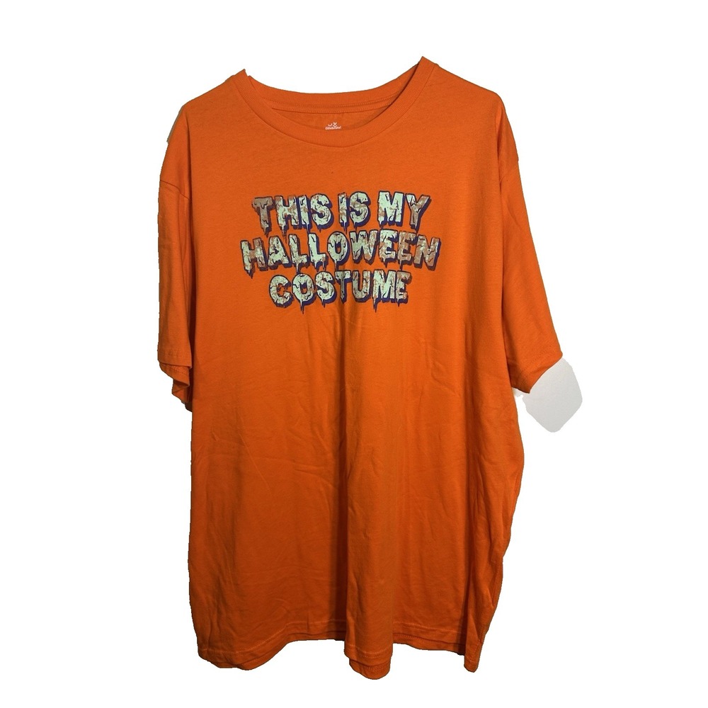 celebrate halloween mens short sleeve orange shirt size 2XL XXL 50 52